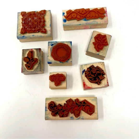 Rubber Stamps‎ Scrolls Leaves Accents Sm.1”-3” 2002’s Leaves Scrolls Flowers Ivy - Picture 3 of 7